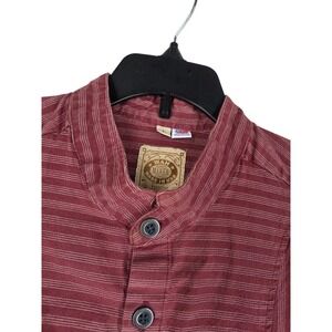 Vtg Wah Maker Frontier Shirt Men L Maroon White Striped Western Cosplay USA Made